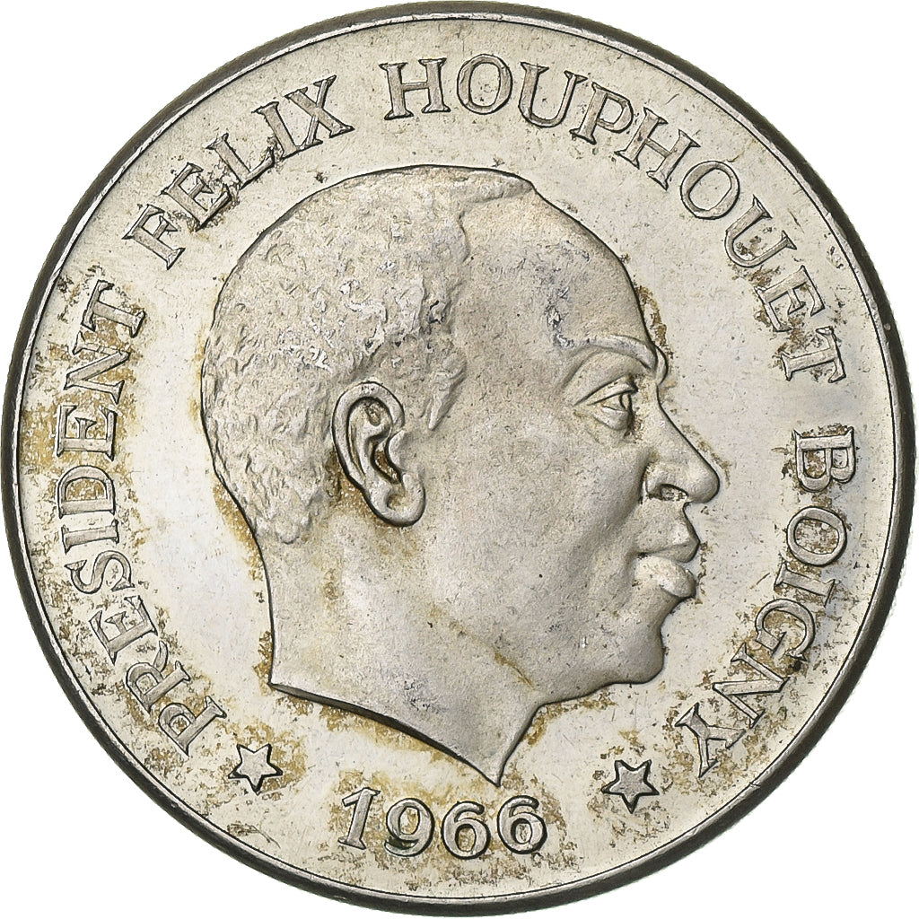 Ivory Coast, 10 Francs, 1966, Paris, Silver, AU(55-58), KM:1