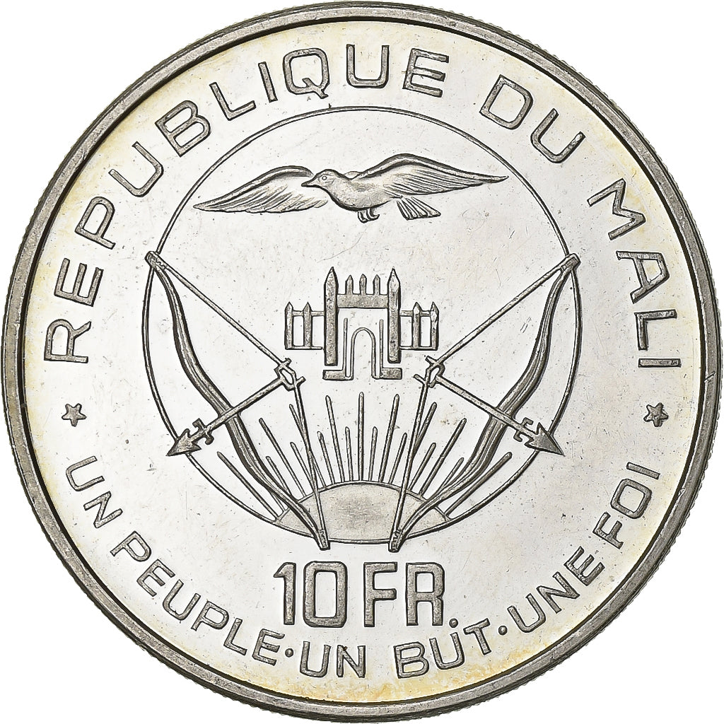 Mali, 10 Francs, 1960, Silver, AU(55-58), KM:1