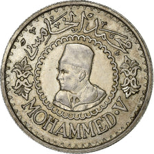 Morocco, Mohammed V, 500 Francs, 1956/AH1376, Paris, Silver, AU(50-53), KM:54