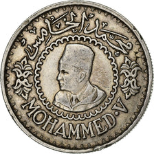 Morocco, Mohammed V, 500 Francs, 1956/AH1376, Paris, Silver, EF(40-45), KM:54