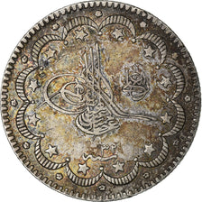 Turchia, Abdul Hamid II, 10 Kurush, 1906/AH1293, Qustantiniyah, Argento, BB+