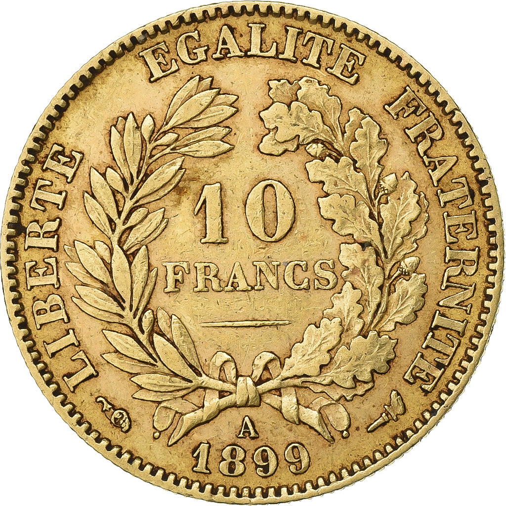 France, 10 Francs, Cérès, 1899, Paris, Gold, AU(50-53), KM:830