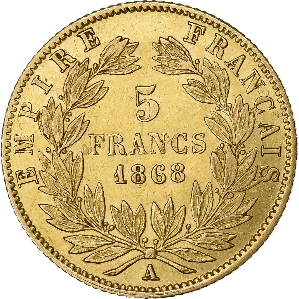 France, Napoléon III, 5 Francs, Napoléon III, 1868, Paris, Or, TTB+, KM:803.1