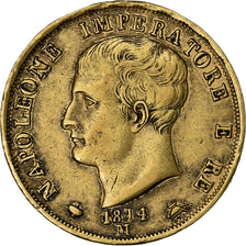 États italiens, KINGDOM OF NAPOLEON, Napoléon I, 40 Lire, 1814, Milan, Or