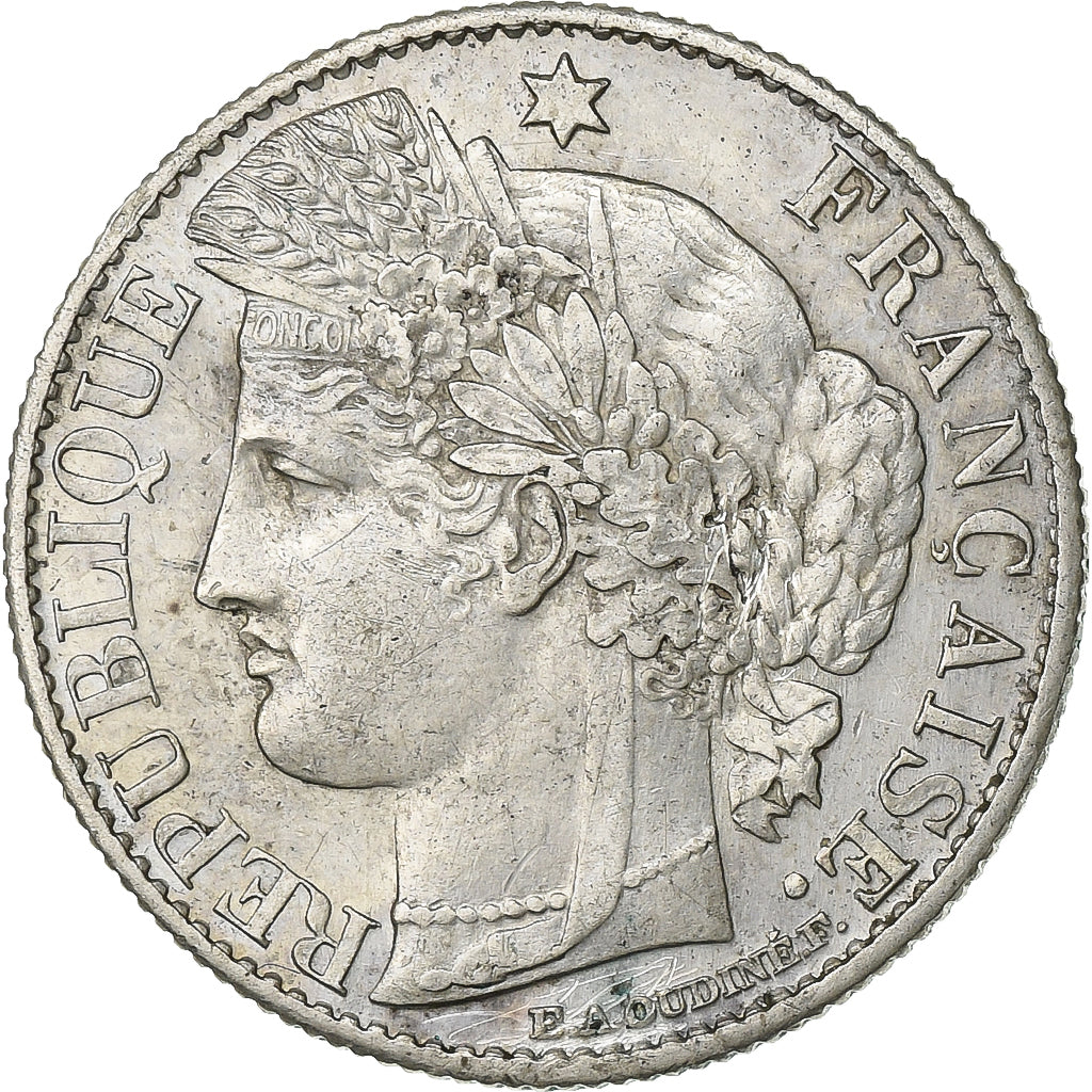 Francia, 50 Centimes, Cérès, 1888, Paris, Argento, BB, KM:834.1