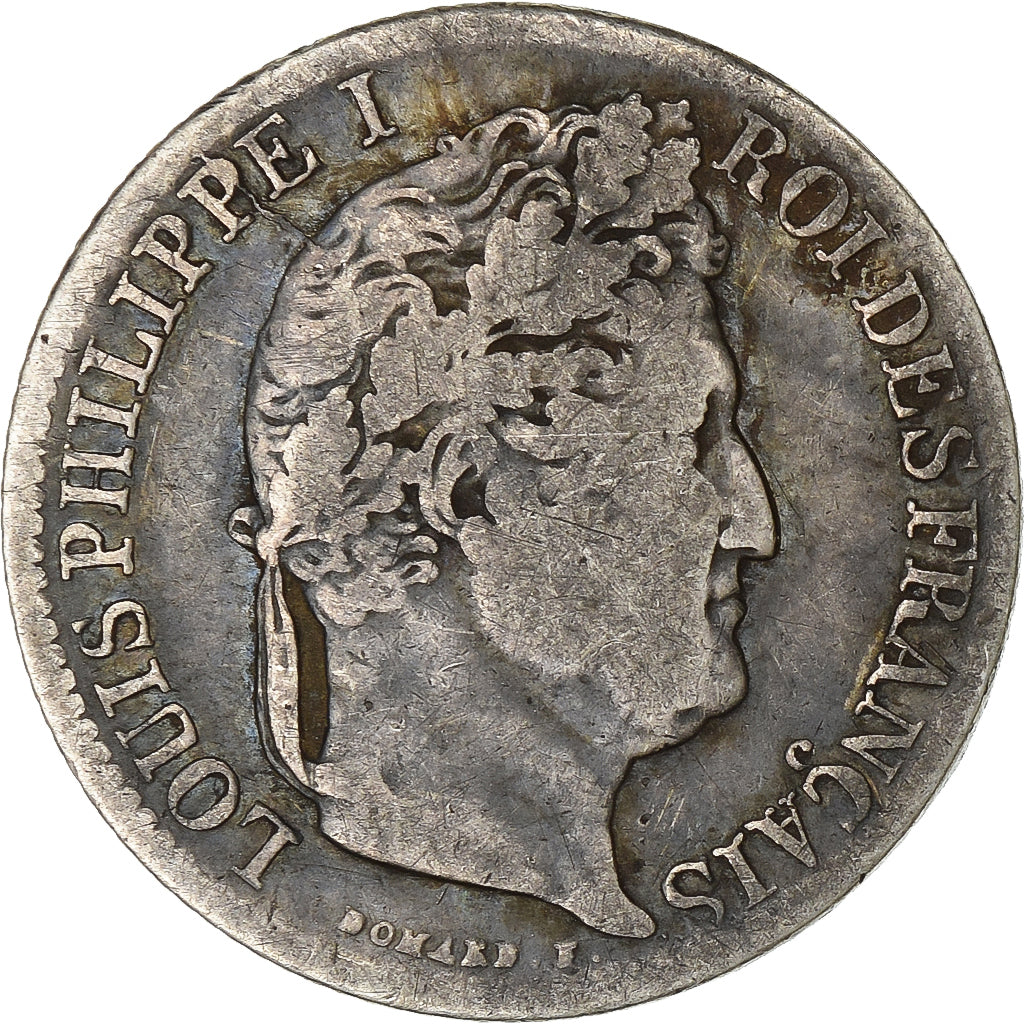 France, 1/2 Franc, Louis-Philippe, 1842, Strasbourg, Silver, VF(20-25), KM:741.3
