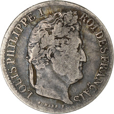 France, 1/2 Franc, Louis-Philippe, 1842, Strasbourg, Silver, VF(20-25), KM:741.3