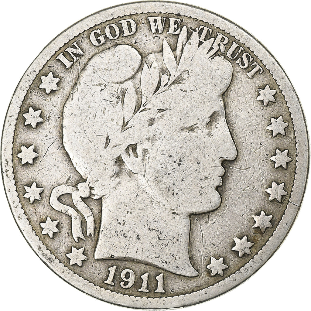 United States, Half Dollar, Barber Half Dollar, 1911, Philadelphia, Silver