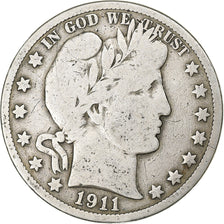 United States, Half Dollar, Barber Half Dollar, 1911, Philadelphia, Silver