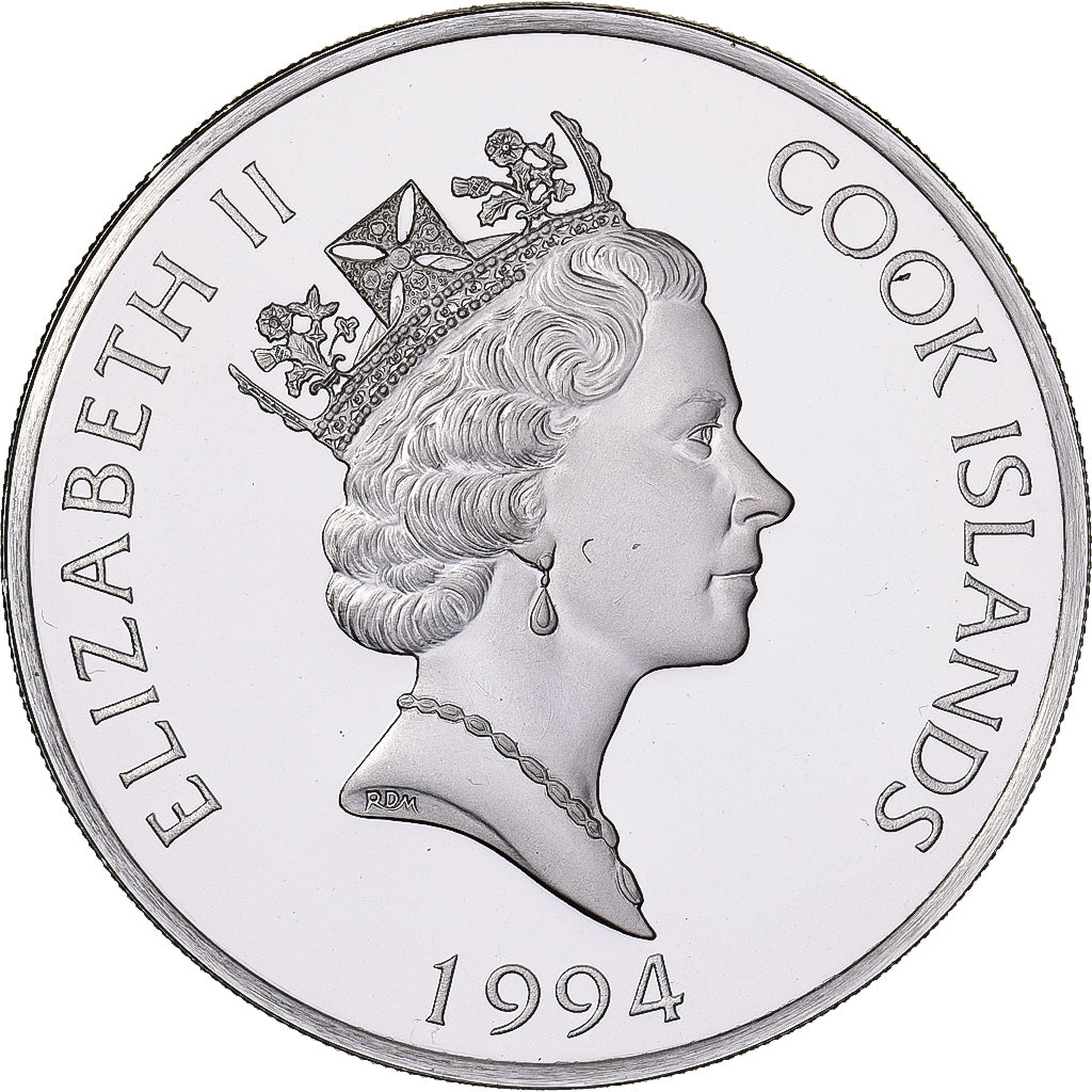 Cook Islands, Elizabeth II, 10 Dollars, 1994, Franklin Mint, Silver, MS(63)