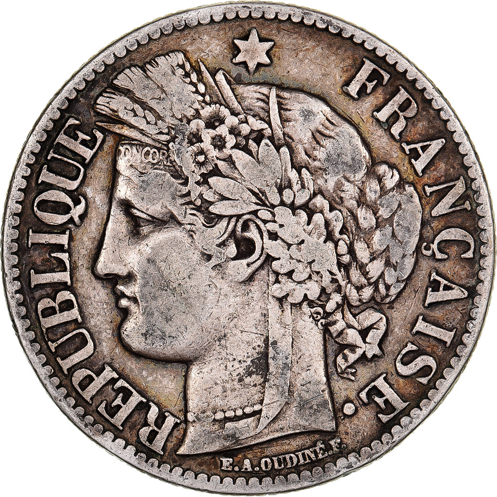 France, 2 Francs, Cérès, 1871, Paris, Silver, VF(30-35), KM:817.1