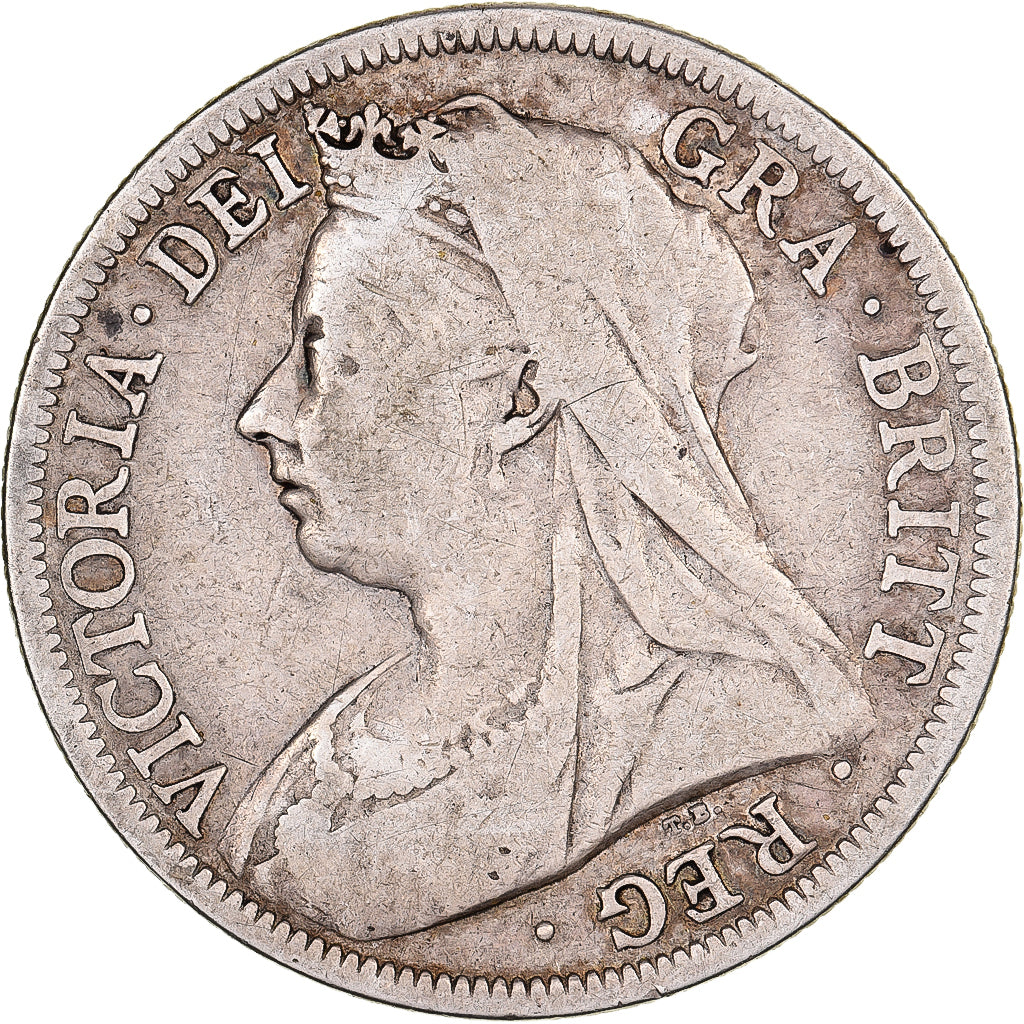 Great Britain, Victoria, 1/2 Crown, 1899, Silver, VF(20-25), KM:782