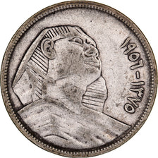 Egypt, 10 Piastres, 1956, Cairo, Silver, VF(30-35), KM:383a