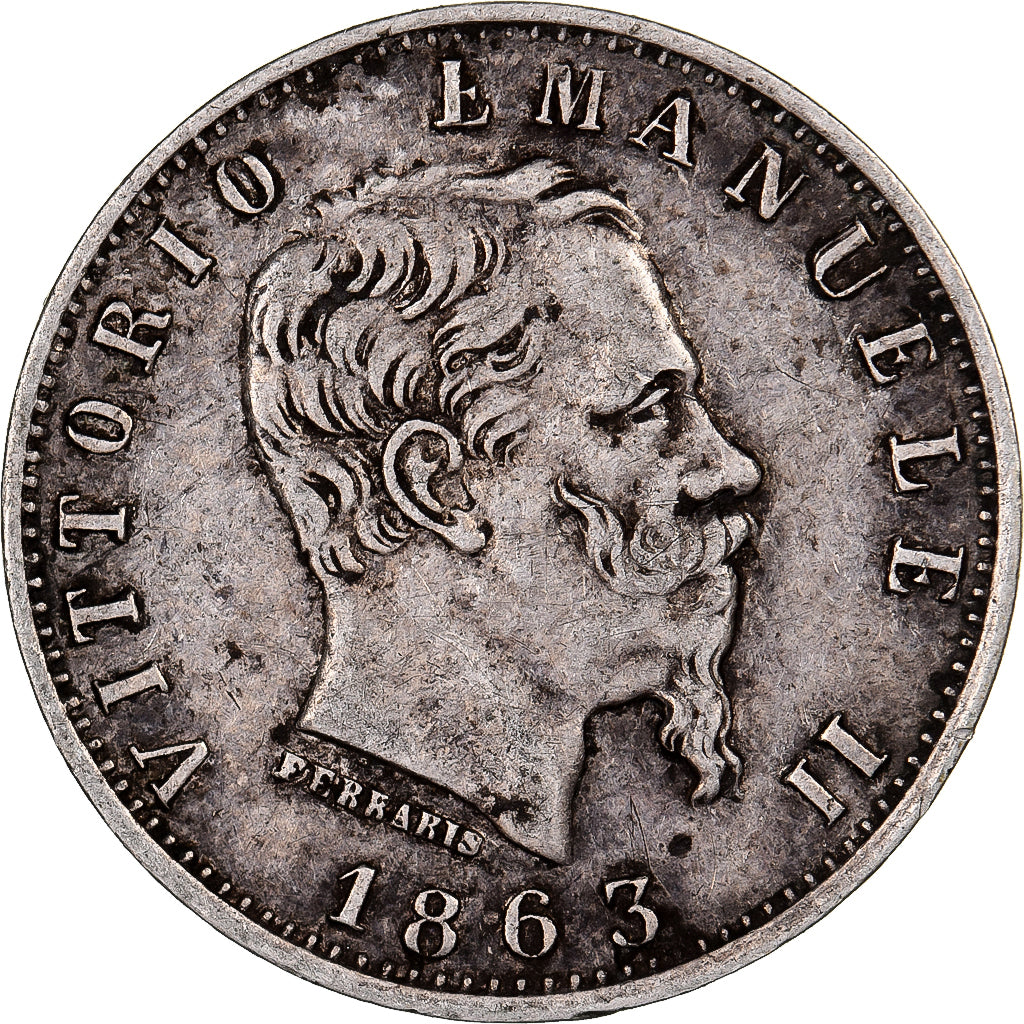 Italie, Vittorio Emanuele II, 20 Centesimi, 1863, Milan, Argent, TTB+, KM:13.1