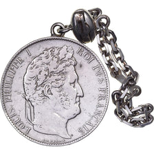 Francia, 5 Francs, Louis-Philippe, 1848, Paris, PORTE-CLEFS, Argento, MB+