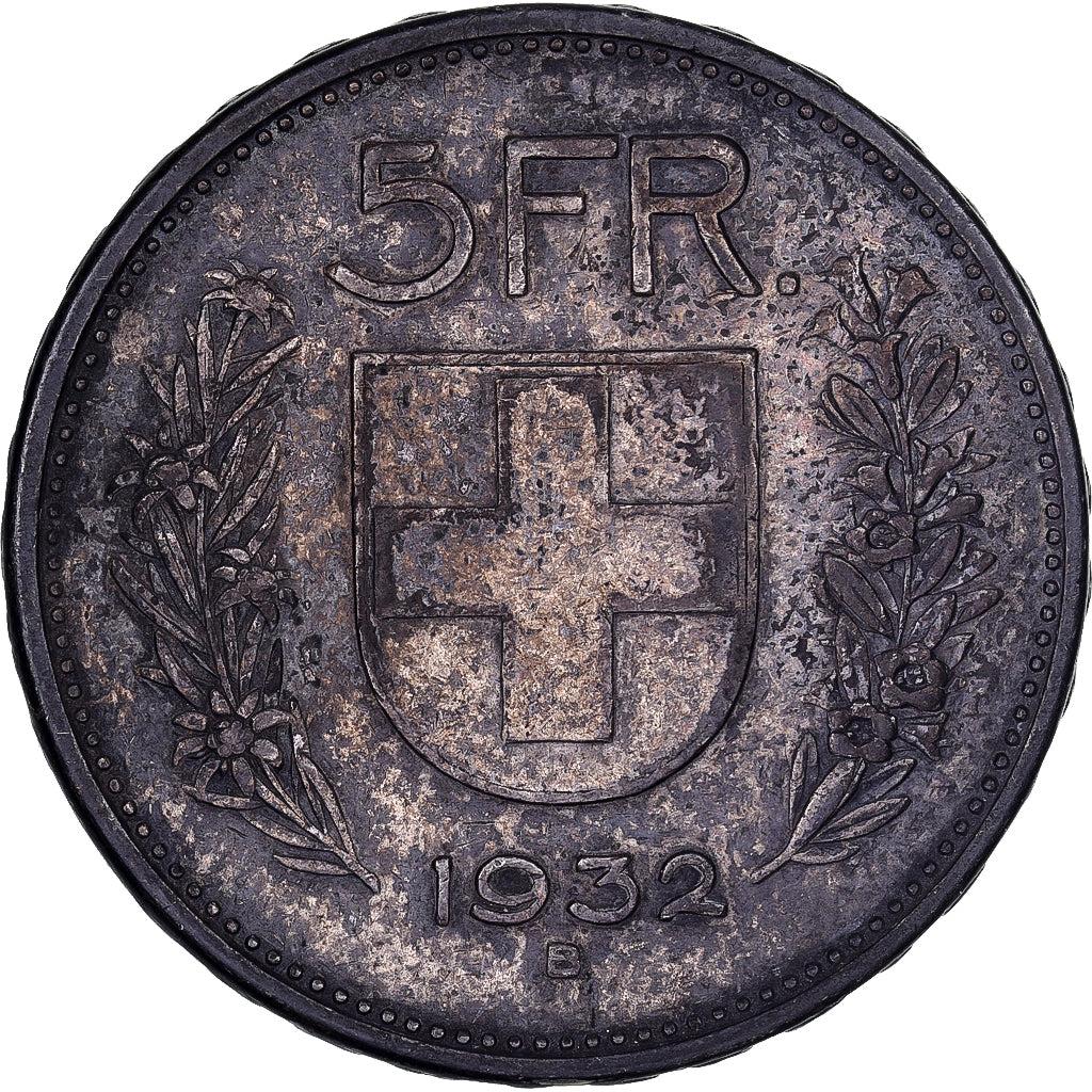 Switzerland, 5 Francs, 1932, Bern, Silver, EF(40-45), KM:40