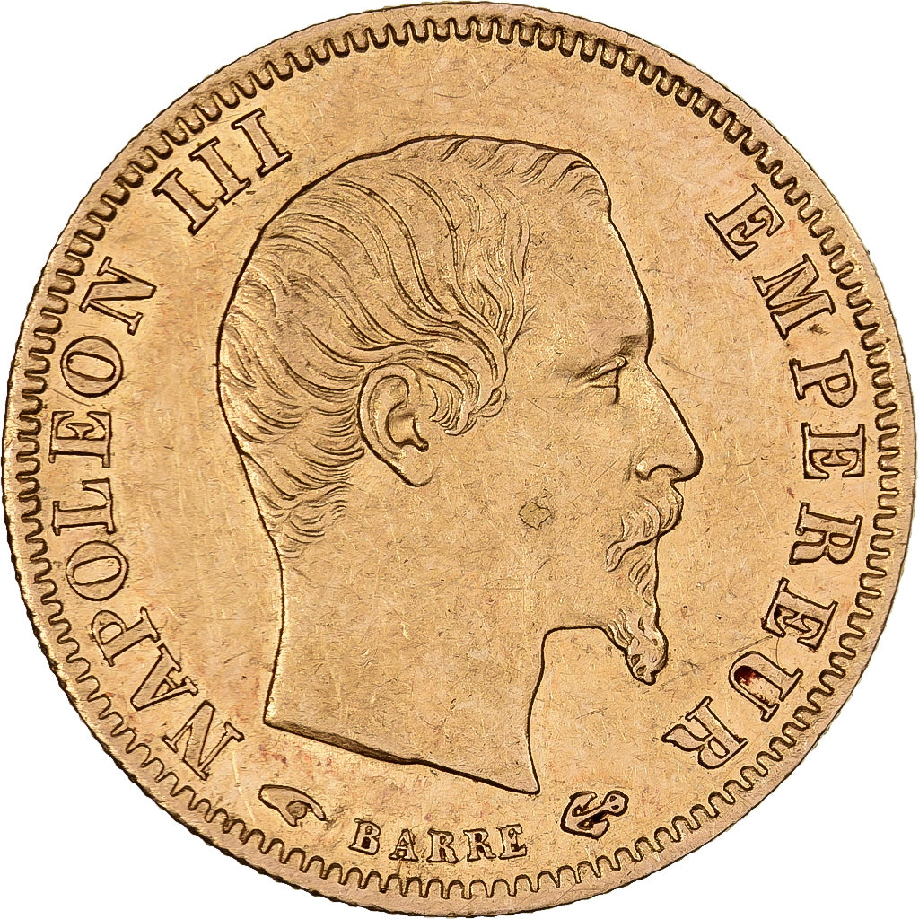 France, Napoleon III, 5 Francs, Napoléon III, 1858, Paris, Gold, AU(50-53)