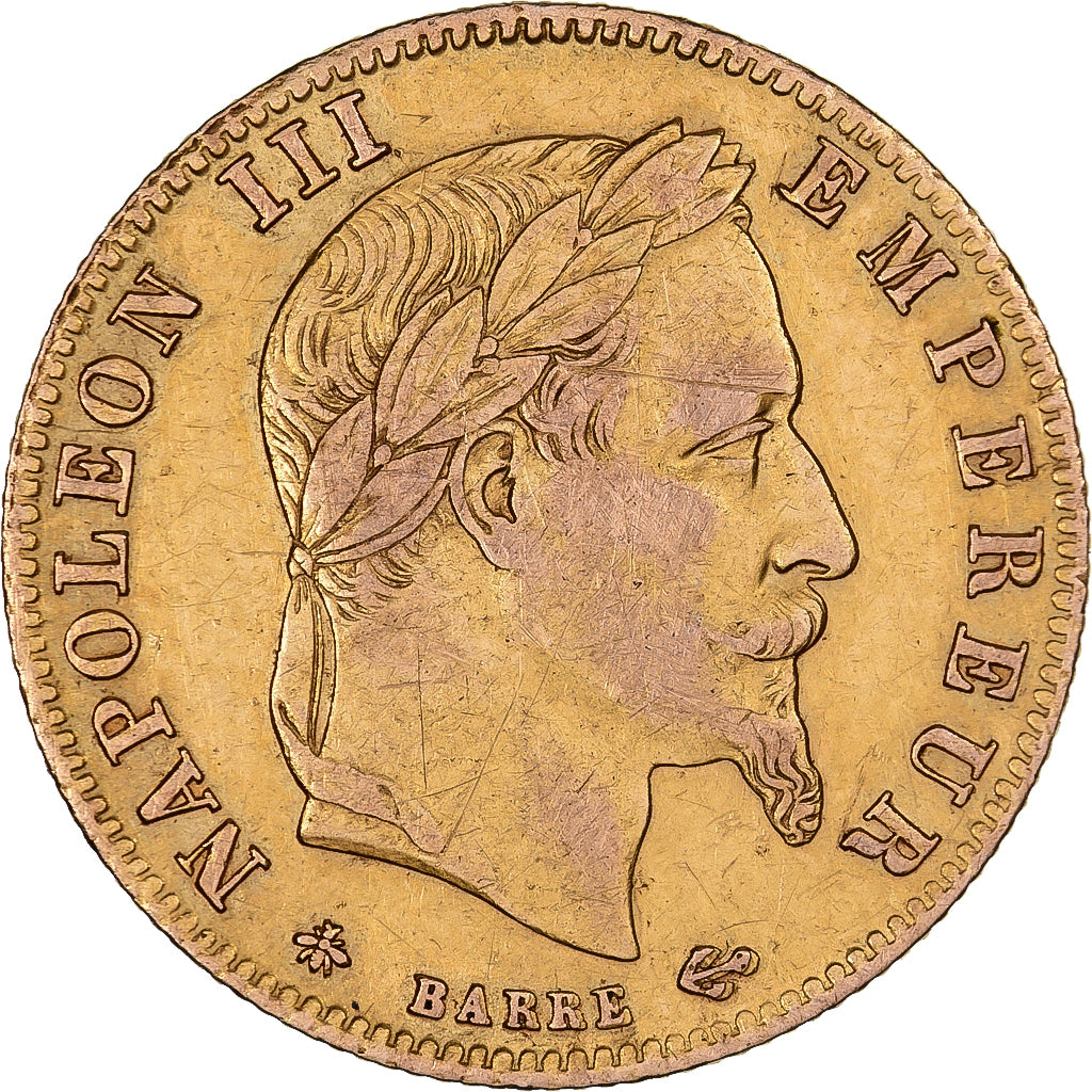 Francia, Napoleon III, 5 Francs, Napoléon III, 1864, Paris, Oro, MBC, KM:803.1