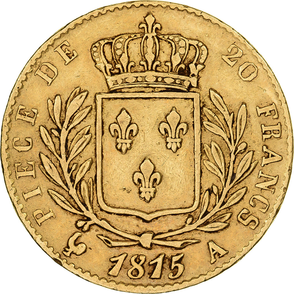 Frankrijk, Louis XVIII, 20 Francs, Louis XVIII, 1815, Paris, Goud, ZF, KM:706.1