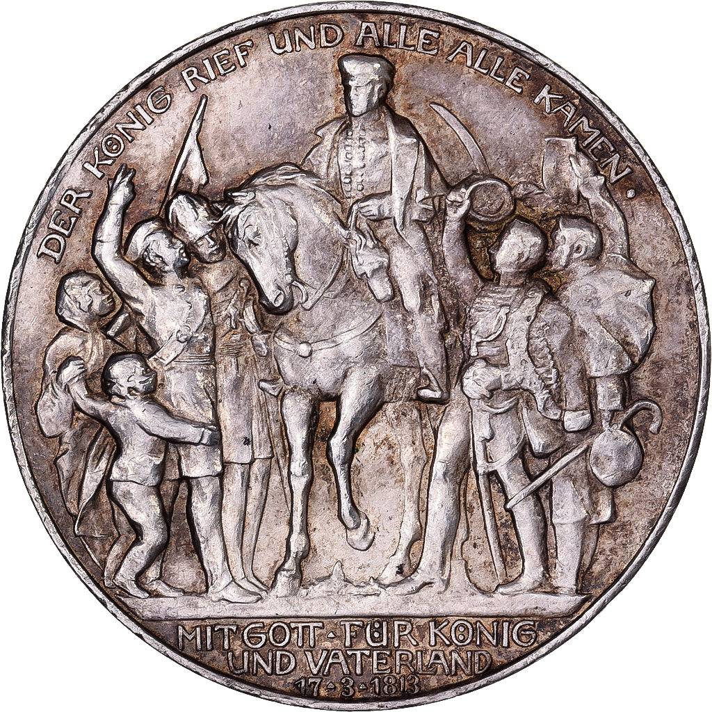 German Empire, PRUSSIA, Wilhelm II, 3 Mark, 1913, Berlin, Silber, SS, KM:534