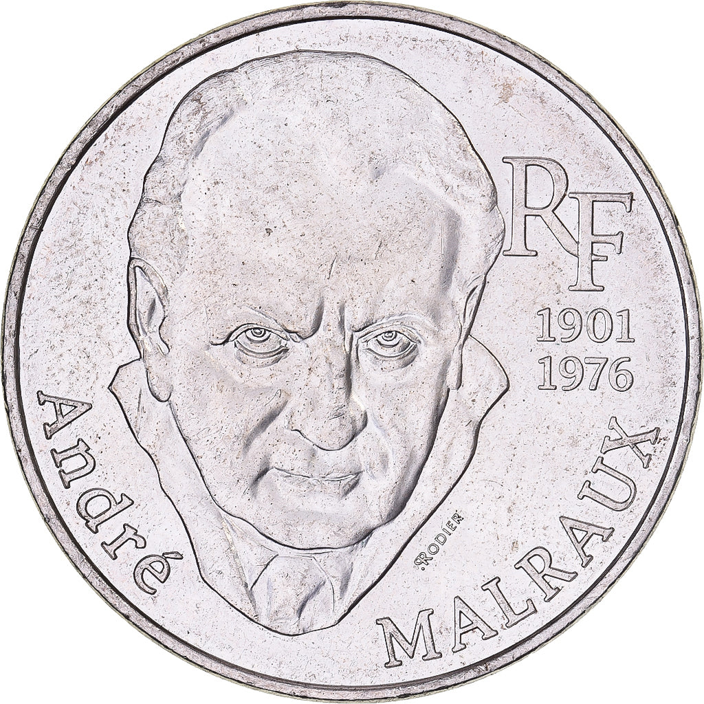France, 100 Francs, André Malraux, 1997, Paris, Silver, AU(55-58), KM:1188
