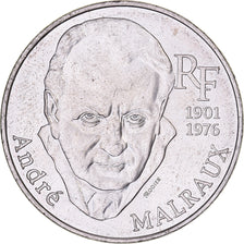France, 100 Francs, André Malraux, 1997, Paris, Silver, AU(55-58), KM:1188