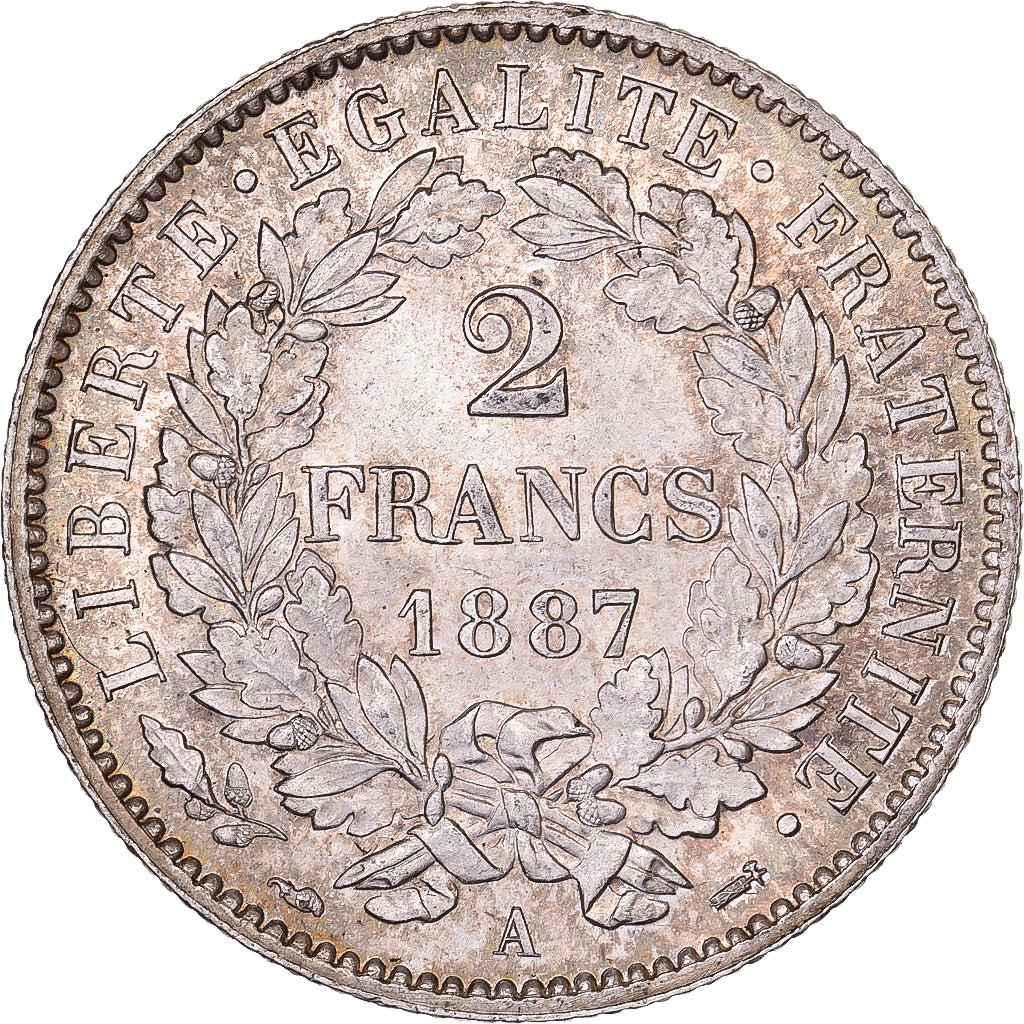 Frankreich, 2 Francs, Cérès, 1887, Paris, Silber, VZ, KM:817.1