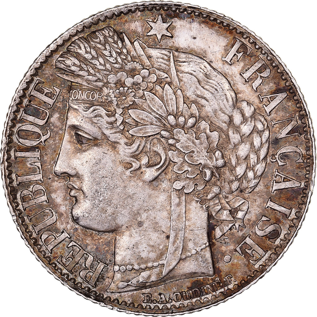 France, Franc, Cérès, 1872, Paris, Silver, AU(55-58), KM:822.1