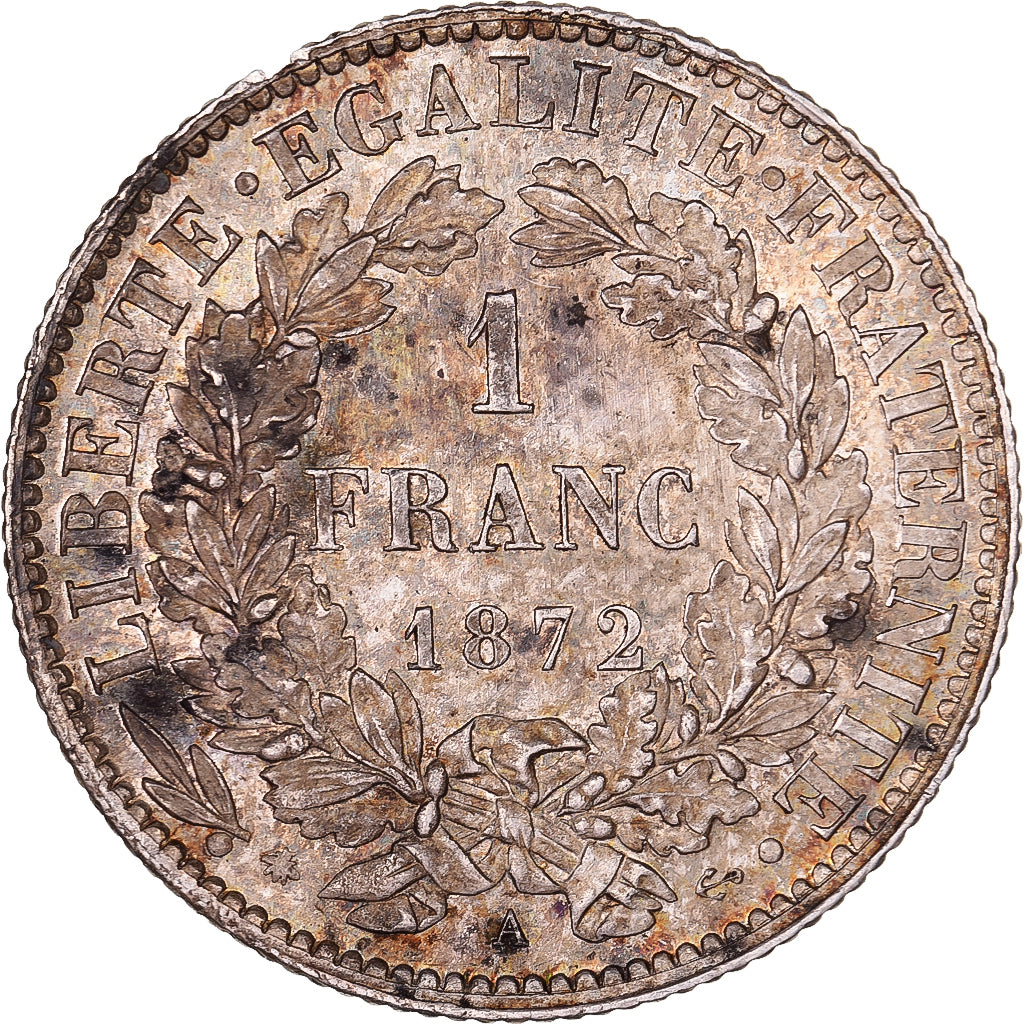 France, Franc, Cérès, 1872, Paris, Silver, AU(55-58), KM:822.1