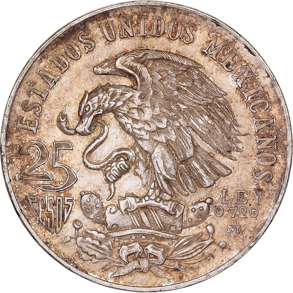 Messico, 25 Pesos, 1968, Mexico City, Argento, BB, KM:479.1