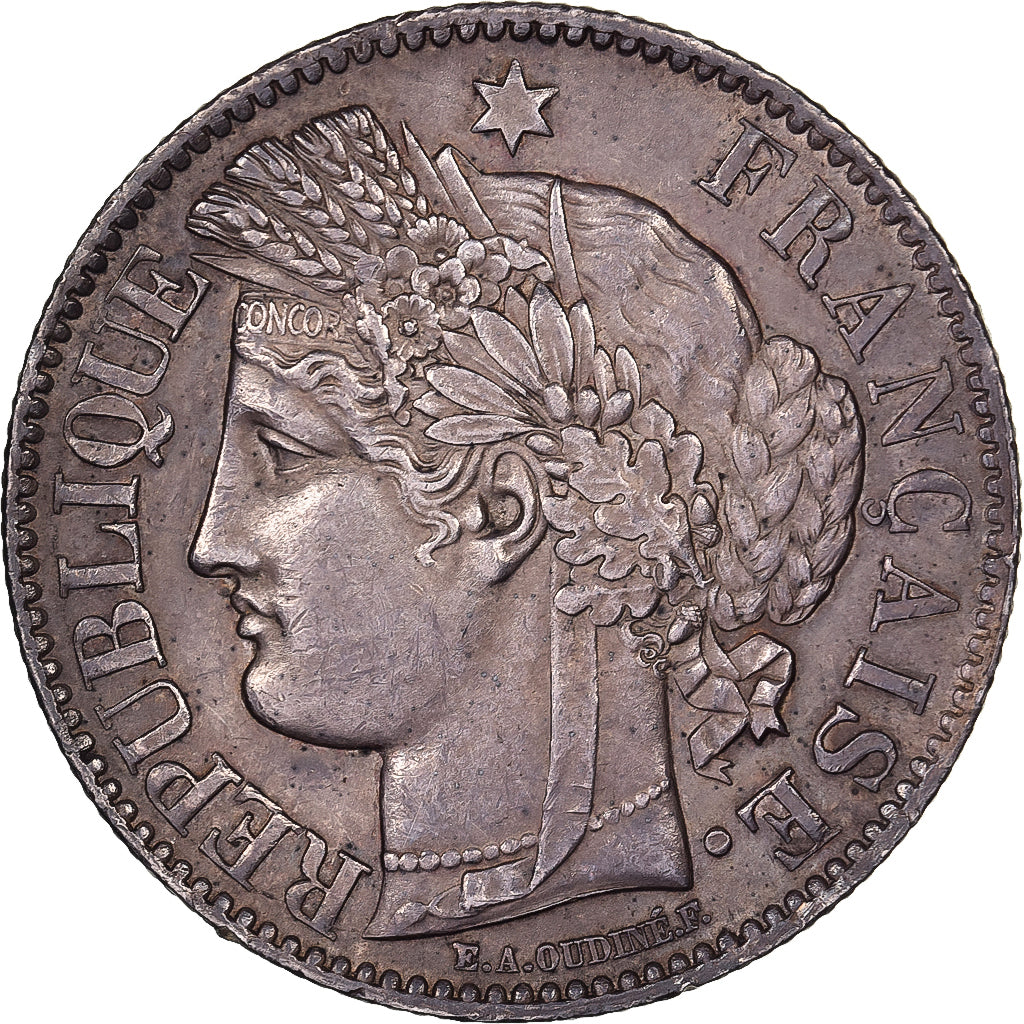 Frankreich, 2 Francs, Cérès, 1871, Bordeaux, Silber, VZ, KM:817.2