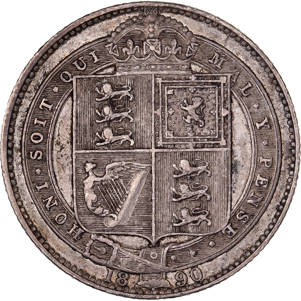 Gran Bretagna, Victoria, Shilling, 1890, Argento, BB+, KM:774