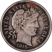 Stati Uniti, Dime, Barber Dime, 1915, Philadelphia, Argento, MB+, KM:113