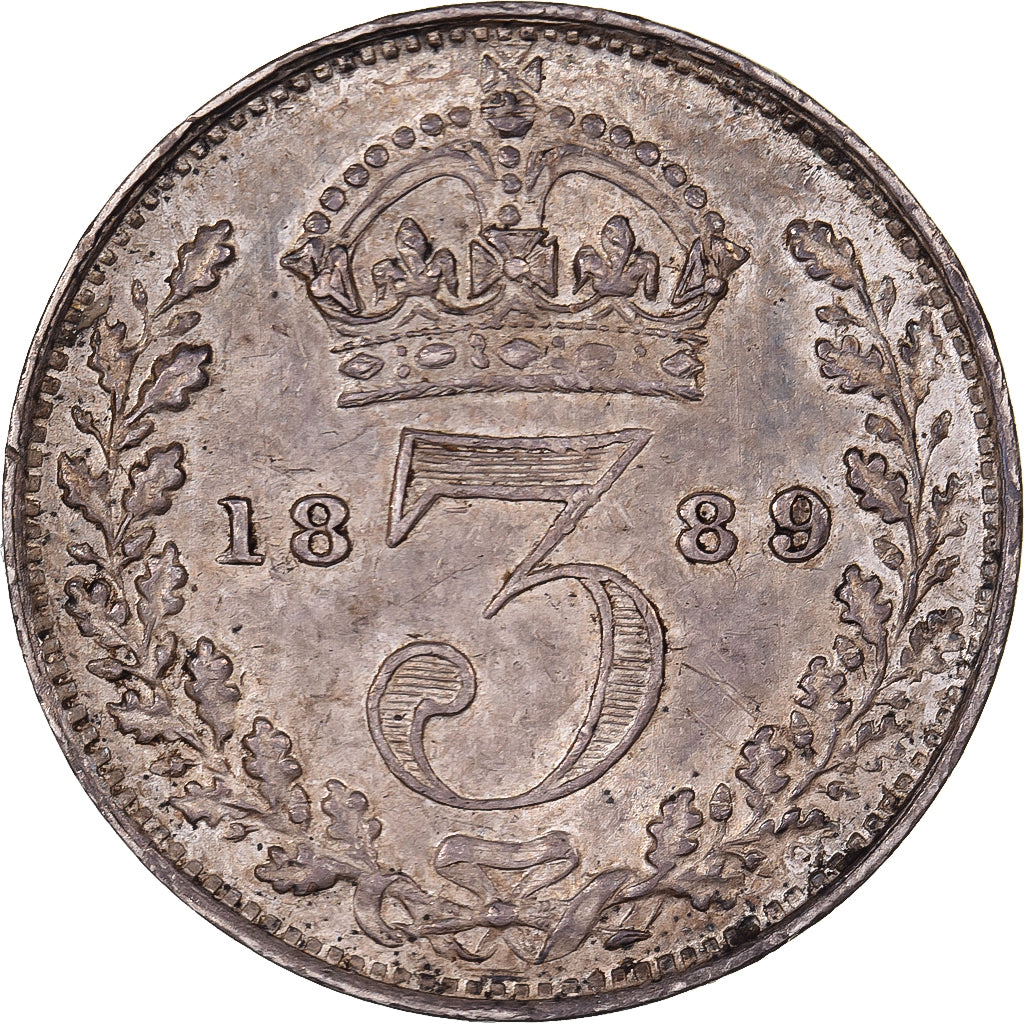 Gran Bretagna, Victoria, 3 Pence, 1889, Argento, SPL-, KM:758