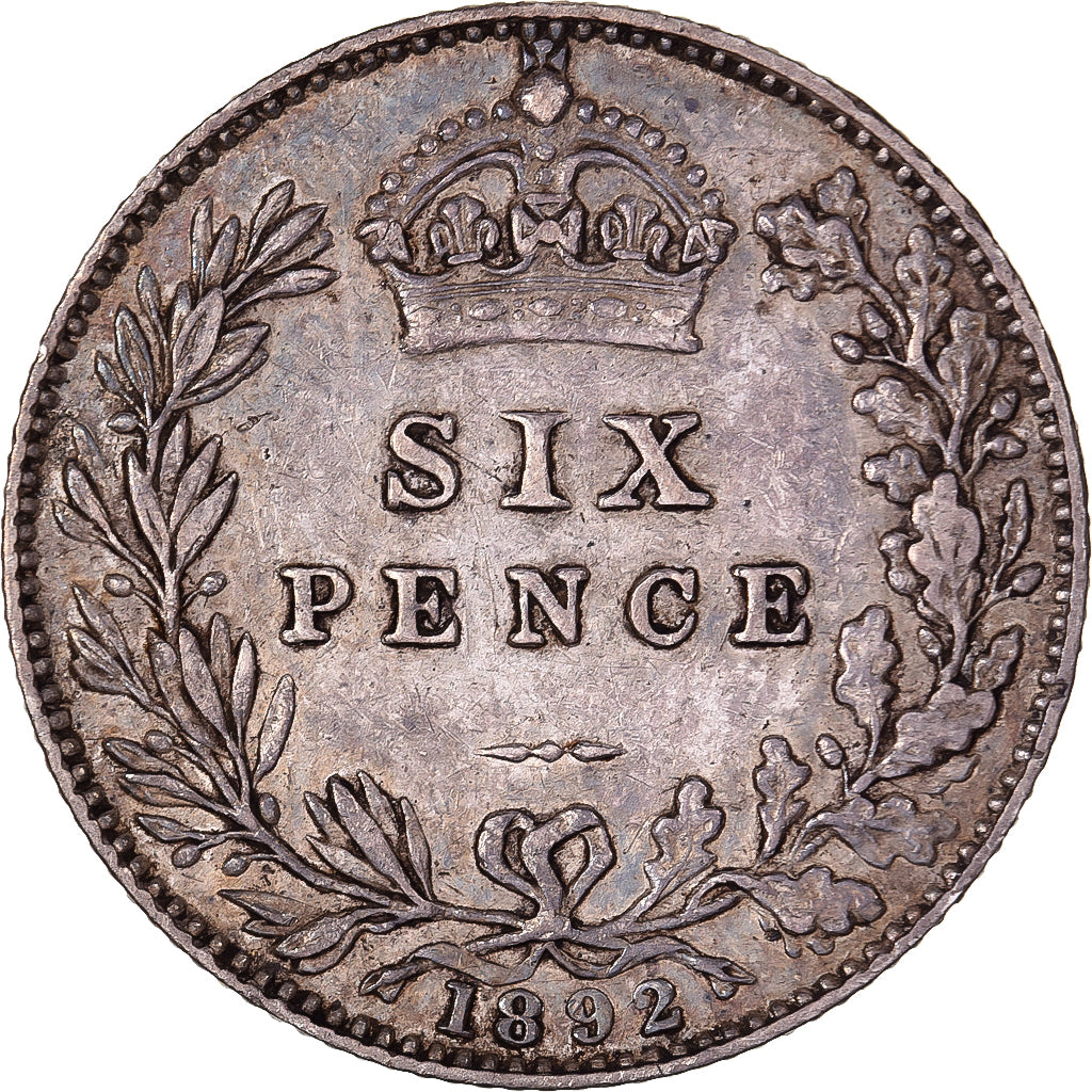 United Kingdom, Victoria, 6 Pence, 1892, Silber, SS, KM:760