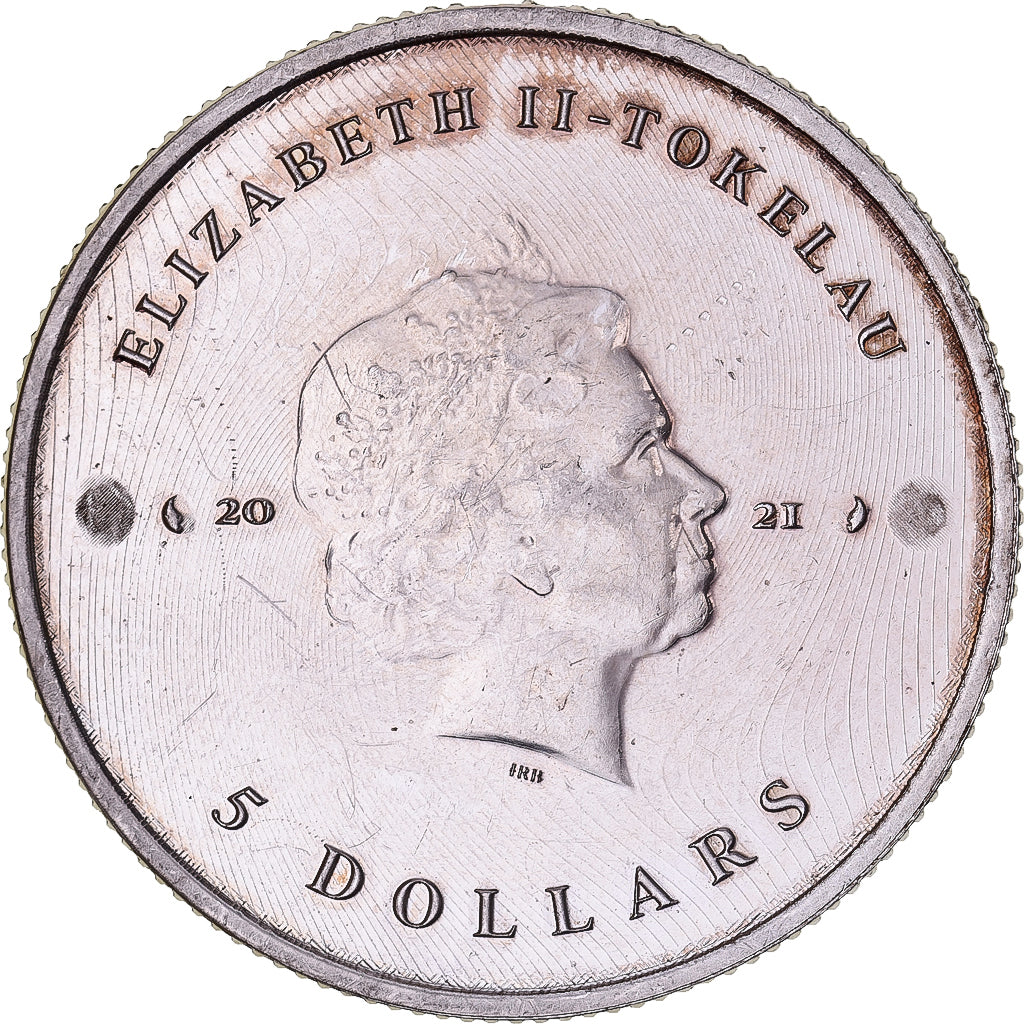 Tokelau, 5 dollars, 1 oz, 2021, Silver, EF(40-45)