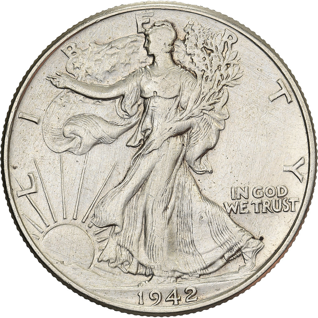 United States, Half Dollar, Walking Liberty Half Dollar, 1942, Philadelphia
