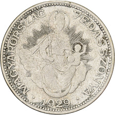 Węgry, 2 Pengö, 1929, Budapest, Srebro, VF(30-35), KM:511
