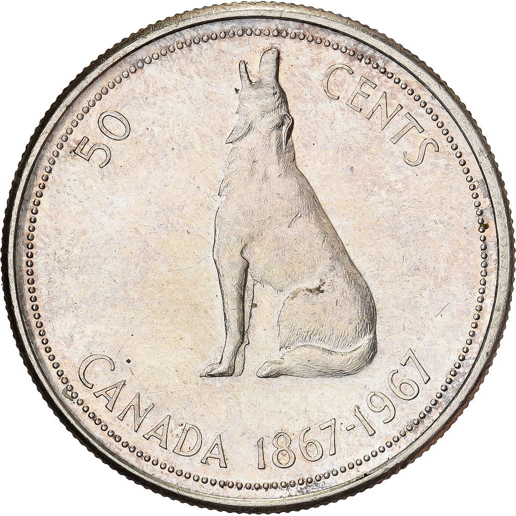 Canada, Elizabeth II, 50 Cents, 1967, Royal Canadian Mint, Silver, EF(40-45)