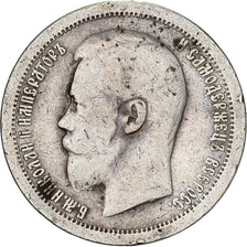 Russia, Nicholas II, 50 Kopeks, 1897, Paris, Srebro, VF(30-35), KM:58.1