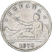 Spain, Provisional Government, 2 Pesetas, 1870, Madrid, Silver, VF(30-35)