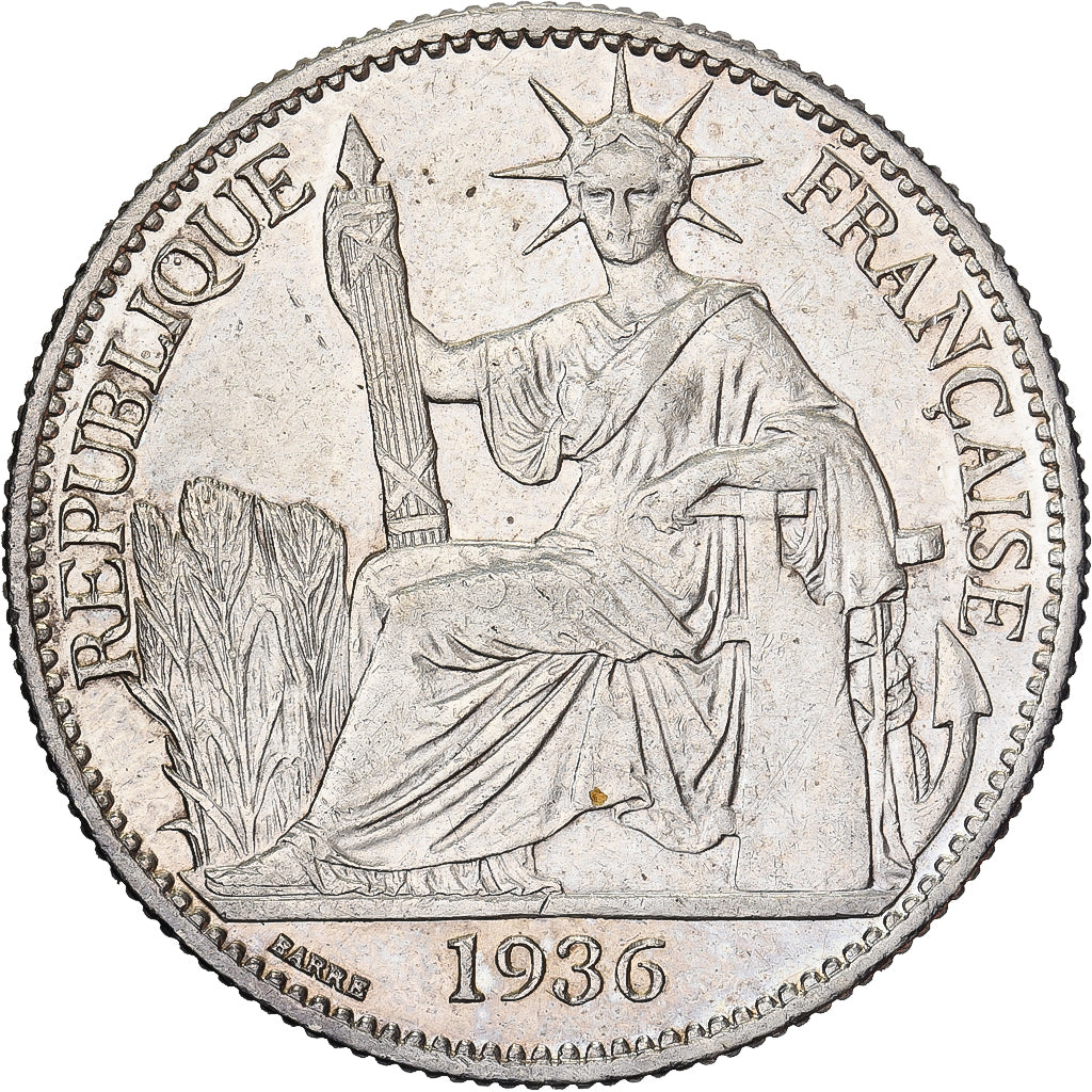 Indochine française, 50 Cents, 1936, Paris, Argent, TTB+, KM:4a.2