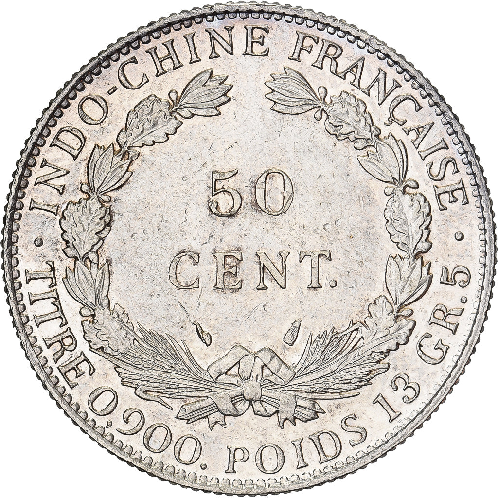 Indochine française, 50 Cents, 1936, Paris, Argent, TTB+, KM:4a.2