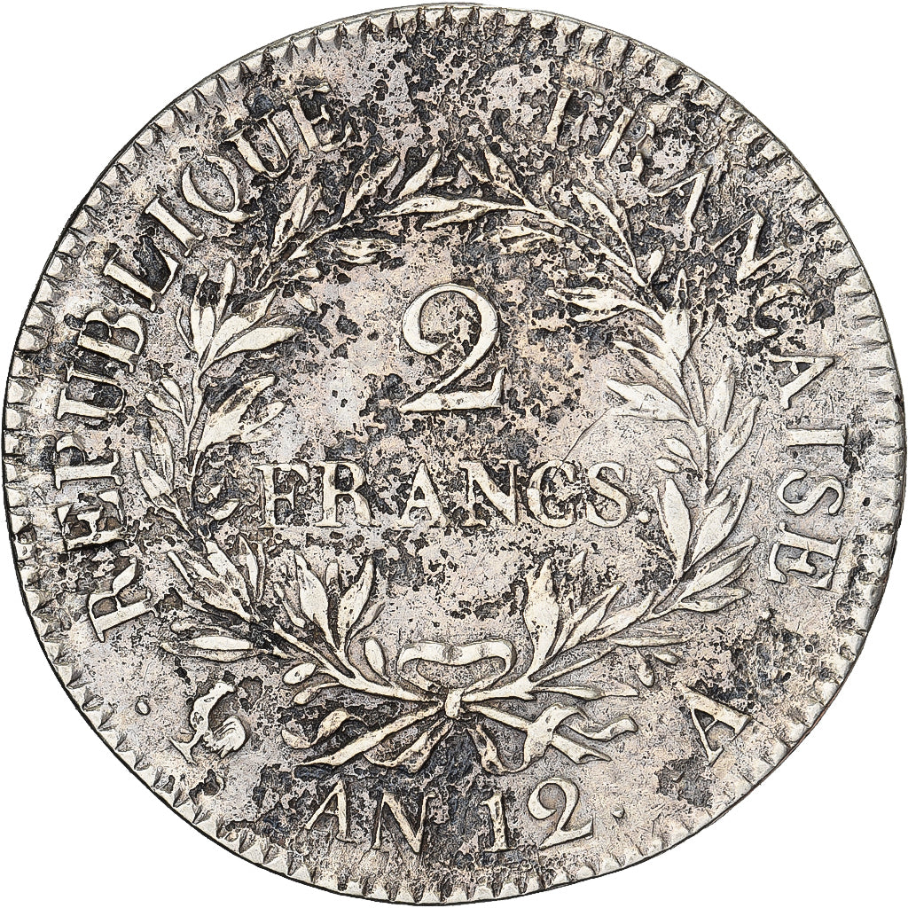 France, 2 Francs, Napoléon I, An 12, Paris, Silver, VF(30-35), KM:657.1