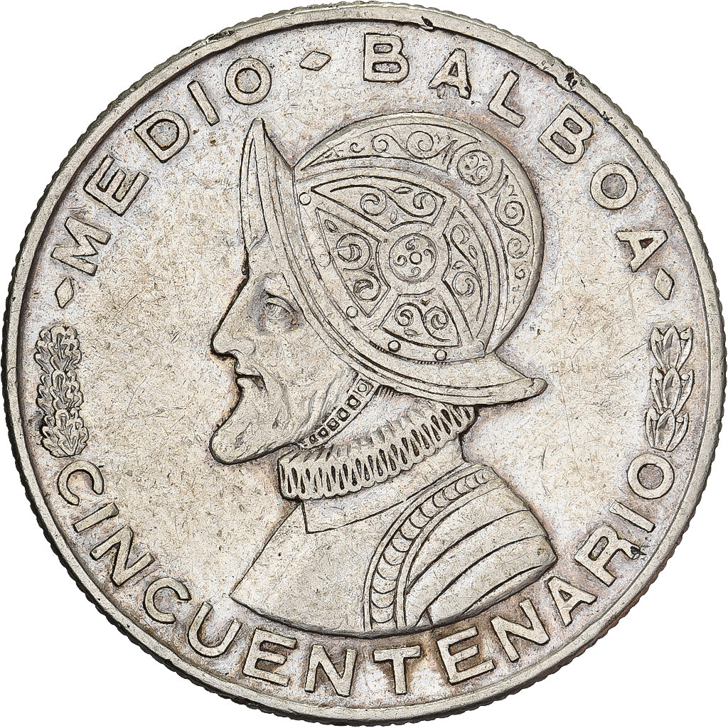 Panama, 1/2 Balboa, 1953, Franklin Mint, Silver, EF(40-45), KM:20
