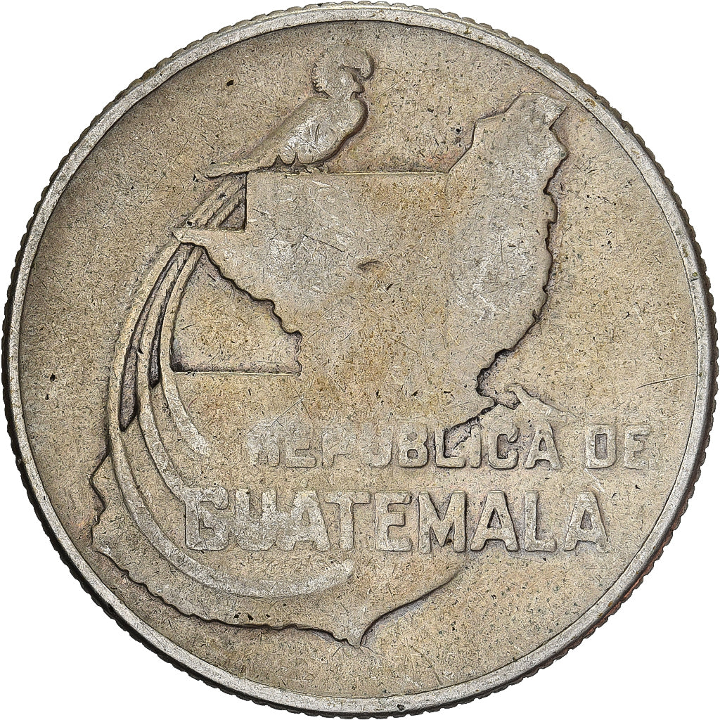Guatemala, 25 Centavos, 1943, Philadelphia, Silver, VF(20-25), KM:253