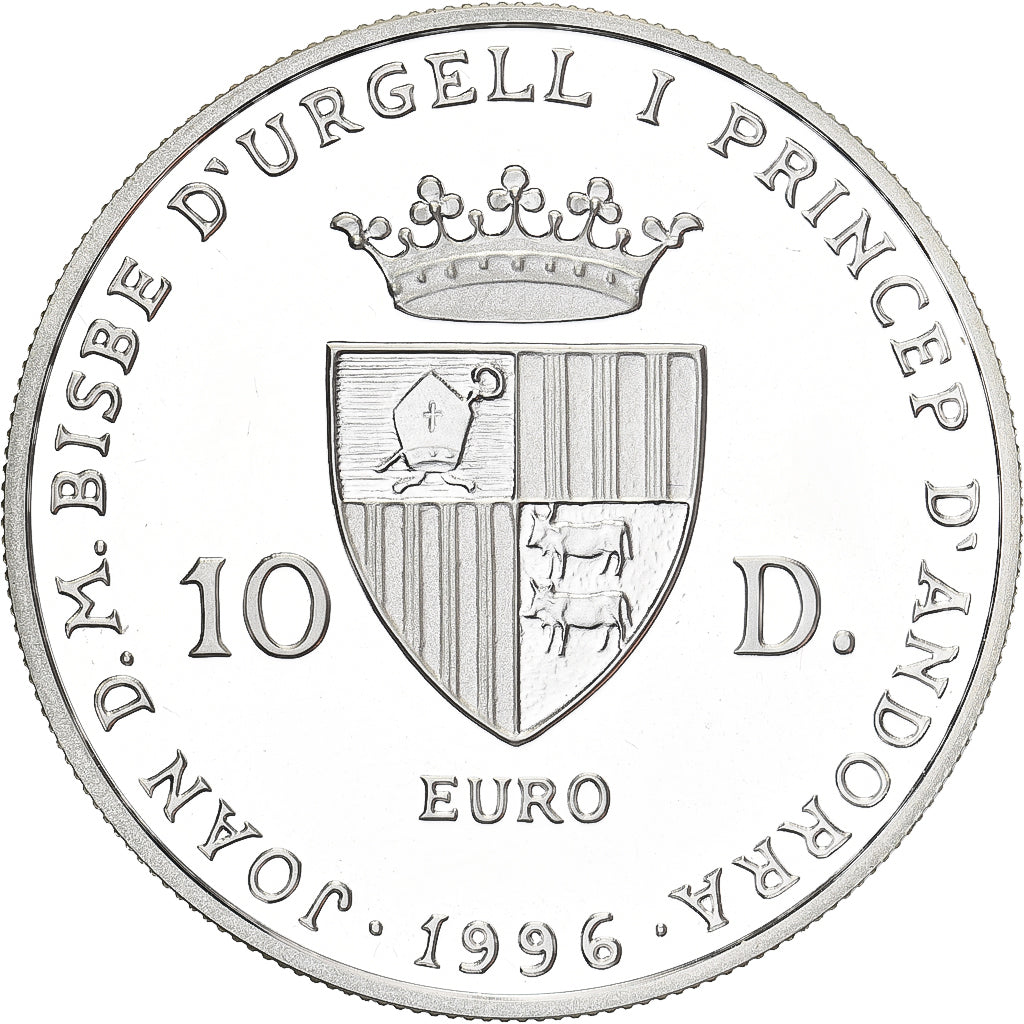 Andorra, 10 Diners, 1996, Silver, MS(64), KM:125