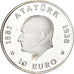 Turkey, 2500000 Lira, 1998, Istanbul, Silver, MS(63), KM:1084