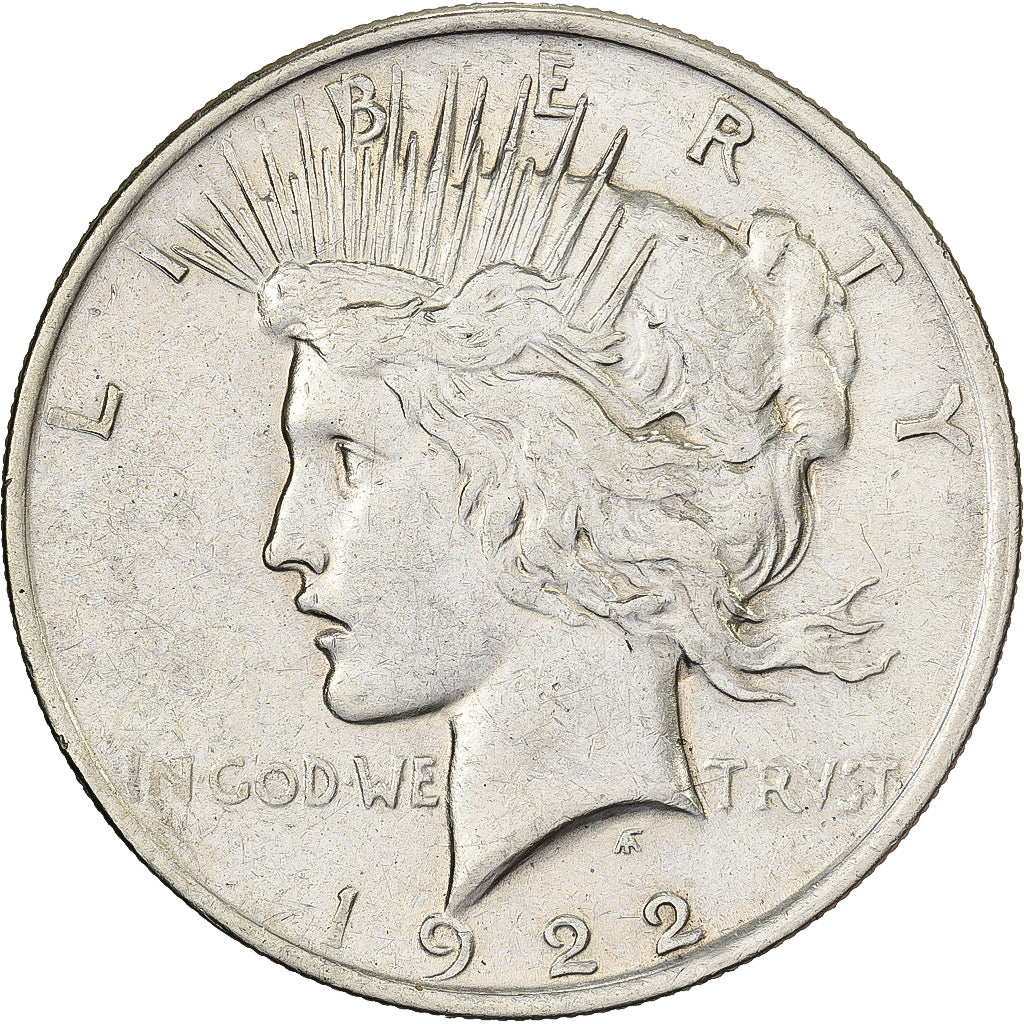 United States, Dollar, Peace Dollar, 1922, Philadelphia, Silver, VF(30-35)