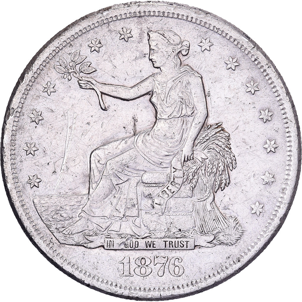 United States, Dollar, Trade Dollar, 1876, San Francisco, Silver, EF(40-45)